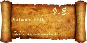 Veidner Erik névjegykártya